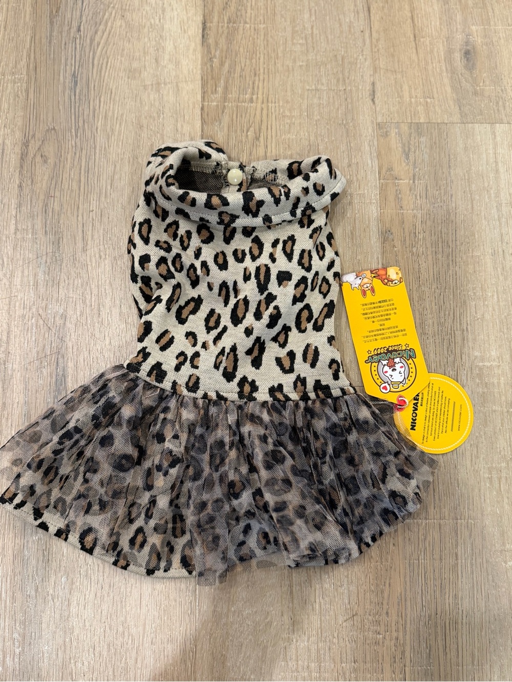 Nicovaer Leopard Print Tulle Tutu Dog Dress Pet Outfit Size M New With Tags